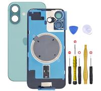 Vitre Arriere avec Plaque pour iPhone 16 Plus Vert Sarcelle +Aimants et Colle