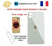 Vitre arrière - COJOY - iPhone 11 - Verre avec adhésif - Trous caméras larges - Outil SIM inclus