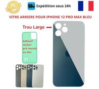 Vitre arrière - COJOY - iPhone 12 Pro Max - Verre avec adhésif - Trous caméras larges - Outil SIM inclus