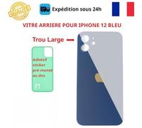 Vitre arrière - COJOY - iPhone 12 - Verre avec adhésif - Trous caméras larges - Installation facile