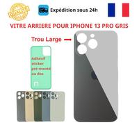 Vitre arrière - COJOY - iPhone 13 Pro - Gris - Adhésif inclus - Trous caméras larges