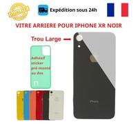 Vitre arrière - COJOY - iPhone XR - Noir - Adhésif inclus - Trous caméras larges
