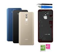Vitre Arrière Couvercle Batterie Remplacement avec Lentille de Caméra pour Huawei Mate 20 Lite Noir/Bleu/Or + adhésif et Kit Outils (Doré)