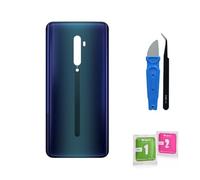 Vitre arrière de Cache Batterie Remplacement Compatible pour Oppo Reno 2 Noir/Bleu + adhésif et Kit Outils (Bleu)