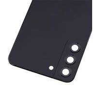 Vitre arrière de rechange en acrylique noir pour Samsung Galaxy S22 Plus 5G S22+ 5G avec cadre de caméra arrière et lentille en verre, adhésif pré-découpé et kit d'outils