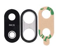 Vitre arrière de rechange pour objectif + cadre (noir) pour appareil photo arrière + adhésif double face, compatible avec Huawei P20 Lite ANE-LX1 LX2 LX3 L21 / NOVE 3E
