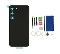 Vitre arrière de remplacement pour Samsung Galaxy S23, matériau de haute qualité, objectif de caméra pré-installé, film adhésif, boîtier