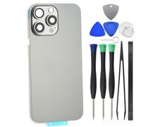 Vitre arrière en titane naturel pour iPhone 16 Pro avec support de coque arrière et lentille en verre d'appareil photo