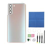 Vitre Arrière pour Galaxy S21 Plus, Kit D'outils de Remplacement de Réparation de Porte de Boîtier de Couvercle de Panneau de Verre Arrière avec Adhésif D'objectif de Caméra (Argent)