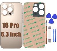 Vitre Arrière Replacement Pour iPhone 16 Pro 6.3'' Desert Titanium | Pièce de rechange vitre arrière pour iPhone 16 Pro, grande ouverture, kit outils réparation inclus