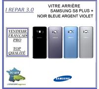 Vitre Arrière Samsung S8 Plus + Noir Bleu Argent ou Violet