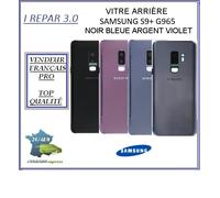 Vitre Arrière Samsung S9 + Plus G965 Noir Bleu Argent ou Violet