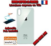 VITRE ARRIERE SUR CHASSIS iPhone X ARGENT VITRE AR