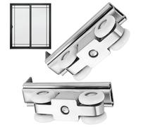 Vitre de porte coulissante - Ensemble de roulettes en acier pour terrasse, armoire ou portes en verre - Roue coulissante silencieuse et lisse - Roulette de rechange - Pièce de rechange durable pour la