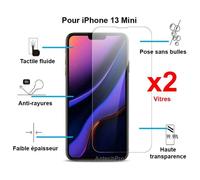 Vitre de protection en verre trempé - NOBRAND - iPhone 13 Mini - Dureté 9H - 0,30 mm - Lot de 2