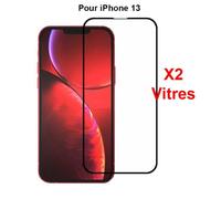 Vitre de protection intégrale en verre trempé pour IPhone 13 - Lot de 2 vitres