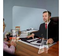 VITRE ECRAN Protection PLEXIGLASS Transparent COMPTOIR 65X65CM Accueil RÉCEPTION Separation LATÉRALE Bouclier HYGIAPHONE A02