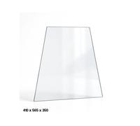 Vitre Invicta CHAMANE - Verre Trapèze isocèle pour poêle à bois - 410 / 350 x 565 x 4 mm (L1/L2 x H1) - 4 mm