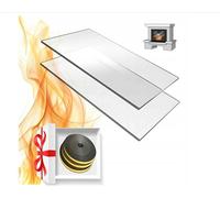 Vitre pour cheminée 320 x 320 mm – verre résistant à la chaleur pour cheminée ou four, épaisseur 4 mm, jusqu'à 800 °C | 32x32 cm