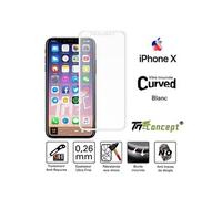 Vitre protection incurvée - Apple iPhone X - Blanc