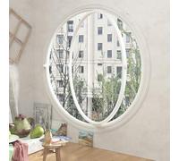 Vitre ronde en verre trempé avec rotation à 360 degrés et poignée pour cuisine, salle de bain, chambre à coucher ventilation