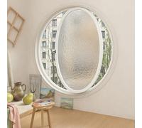 Vitre ronde en verre trempé avec rotation à 360 degrés et poignée pour cuisine, salle de bain, chambre à coucher ventilation