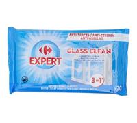Vitres propres sans traces en un passage - CARREFOUR EXPERT Lingettes Vitre Triple Action x20 - Lot de 4