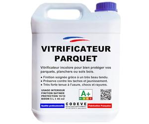 Vitrificateur Parquet - Codeve Bois - 20L - Intérieur - Pour La Protection De Votre Parquet, Plancher Ou Sol En Bois.