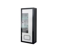 Vitrine Altobuy ROBBIE - Vitrine 1 Porte Droite Laqué Noir et Blanc -