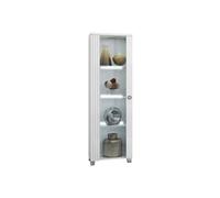 MARIKA - Vitrine 1 Porte Gauche Laquée Blanche avec Leds -