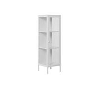 AltoBuy Hendra - Vitrine 1 Portes Verre et Métal Blanc H140cm