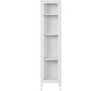 HENDRA - Vitrine 1 Portes Verre et Métal Blanc H180cm - Altobuy Blanc