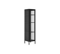 HENDRA - Vitrine 1 Portes Verre et Métal Noir H180cm -