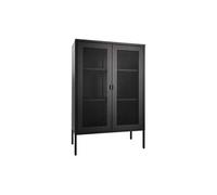 Vitrine 2 portes 80x40x120 cm en acier noir Noir G