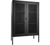 Vitrine 2 portes 80x40x120 cm en acier noir Noir G