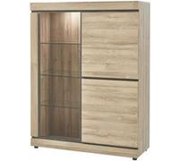 Vitrine 2 Portes et 1 Porte Vitrée - MASSIRE - ALTOBUY Marron G