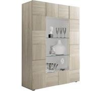 AltoBuy Rebecca - Vitrine 2 Portes Finition Aspect Bois Samoa Relief Damiers