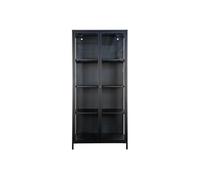 AltoBuy Hendra - Vitrine 2 Portes Verre et Acier Noir H175cm