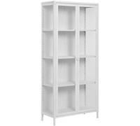 HENDRA - Vitrine 2 Portes Verre et Métal Blanc H175cm - Altobuy Blanc