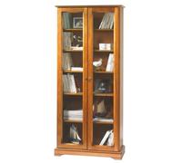 Vitrine 2 Portes Vitrées Merisier 5 Etagères 6 Niches L 82.4 H 182.2 P 33 cm - L 82.4 x l 33 x H 182.2 cm