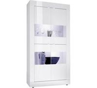 AltoBuy OTELLO - Vitrine 4 Portes Finition Blanc Laqué Weiss avec LEDs