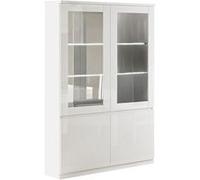 Vitrine 4 Portes Laquée Blanc Brillant avec Leds - DEYTON - ALTOBUY Blanc G