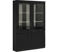 Vitrine 4 Portes Laquée Noir Brillant avec Leds - DEYTON -