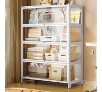 Vitrine à 4 étages en verre trempé résistant à la poussière, vitrine en acier au carbone, 3 côtés transparents, porte à rabat, pour bureau, magasin, rangement sûr