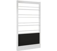 Vitrine à 4 niveaux, UWOT, étagère de rangement polyvalente avec surface tableau noir, conception anti-basculement, 100 × 10 × 180 cm Blanc