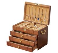 Vitrine à bijoux Boîte à bijoux multicouche Organisateur de bijoux Armoire à bijoux Boîte à bijoux Organisateur for femmes Coffret à bijoux vintage avec tiroirs et grand organisateur de bijoux en bois