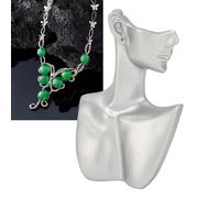 Vitrine à bijoux compatible avec les fournitures de boutique élégantes, design léger, matériau en résine, finition lisse, mannequin buste po