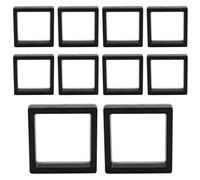 Vitrine à Bijoux Flottant 3D,Présentoir Flottant 3D | 10 pièces boîte à bijoux flottante transparente pour affichage | Support transparent de support d'échantillon de maison et d'affaires de film d