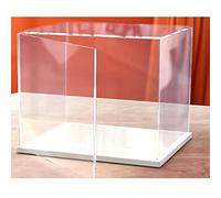 Vitrine à charnière en acrylique transparent pour assembler la boîte de comptoir avec fond blanc pour vitrine transparente d'affichage, vitrine étanche à la poussière (8x4x6inch/20x10x15cm)