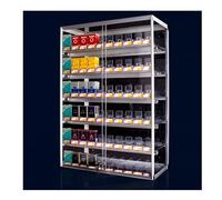 Vitrine à cigarettes avec serrure, cadre en aluminium, vitrine en acrylique transparent et poussoir automatique, porte transparente sécurisée pour vente au détail